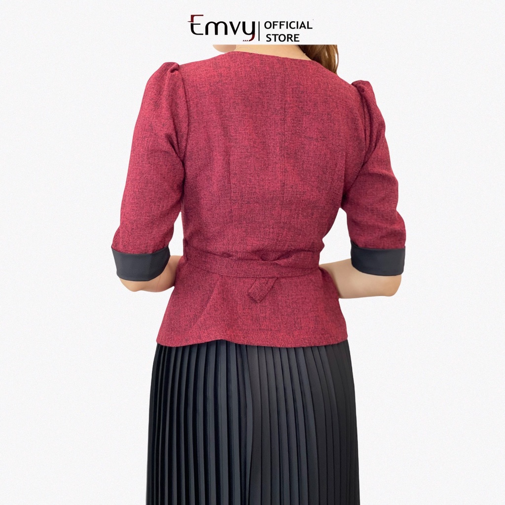 Áo Vest nữ công sở chất liệu dạ xước cao cấp EMVY E5