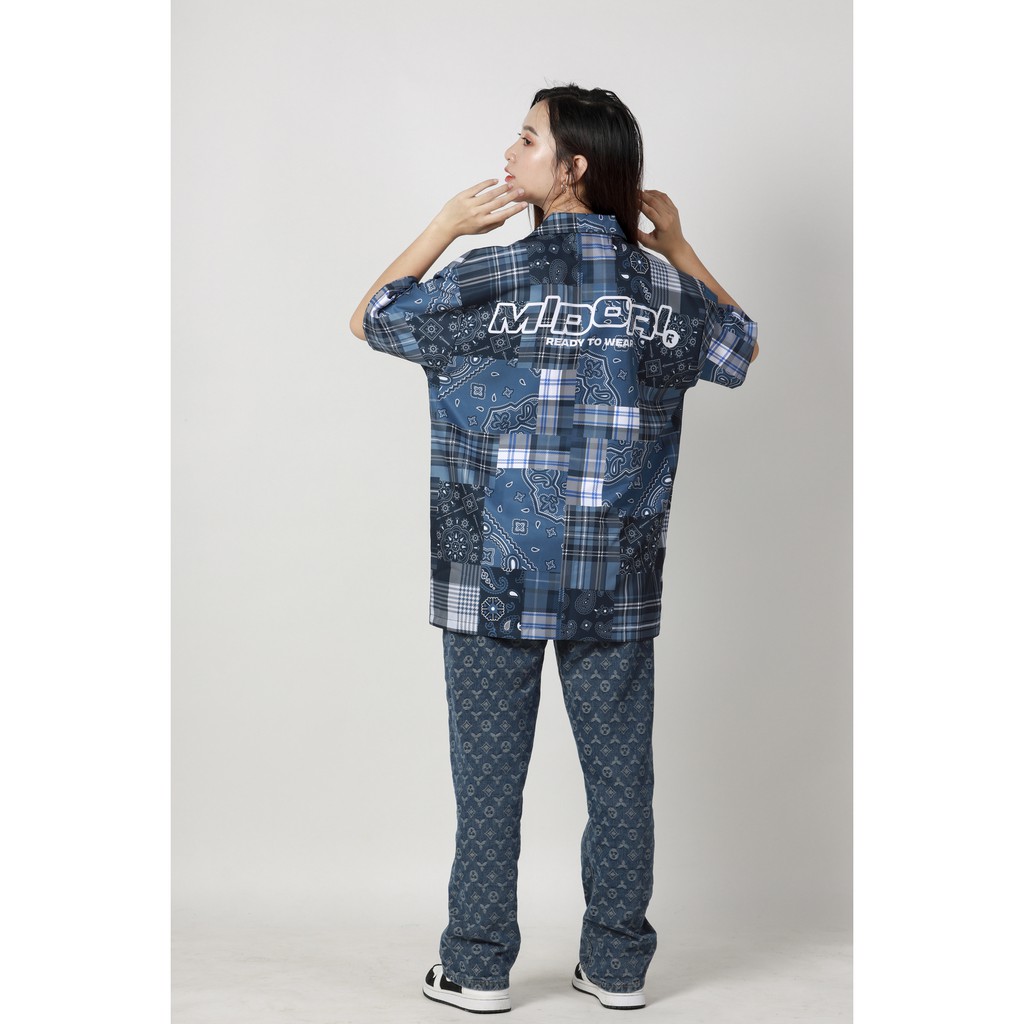 Áo Sơ Mi Unisex Hoạ Tiết Tay Ngắn Cổ Vest Thời Trang nam nữ Vải Lụa Chính hãng Local Brand Mi Midori