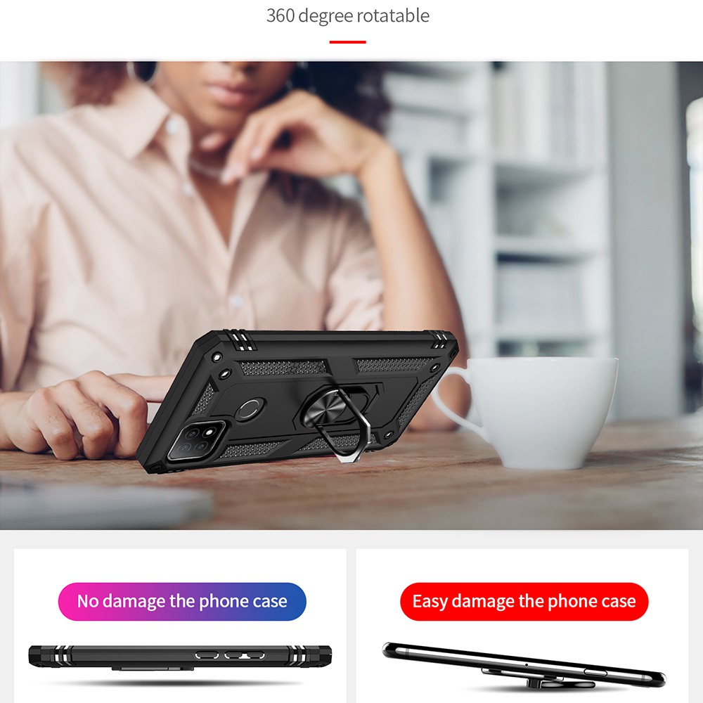 Ốp lưng Oppo A15 🔥𝐅𝐑𝐄𝐄𝐒𝐇𝐈𝐏🔥 Ốp chống sốc 2 lớp kèm nhẫn iring làm giá đỡ cho Oppo A15S