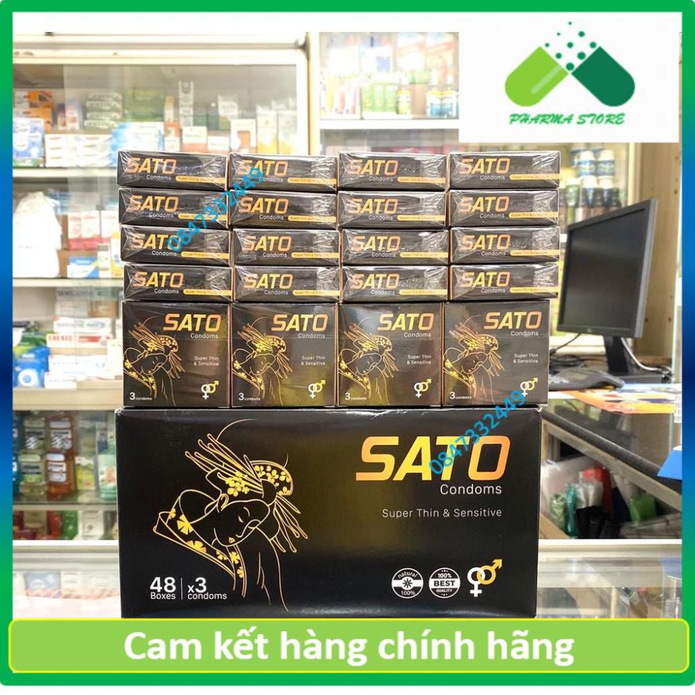 -Bao cao su SATO siêu mỏng-100% cao su tự nhiên-An toàn-Tiện dụng .