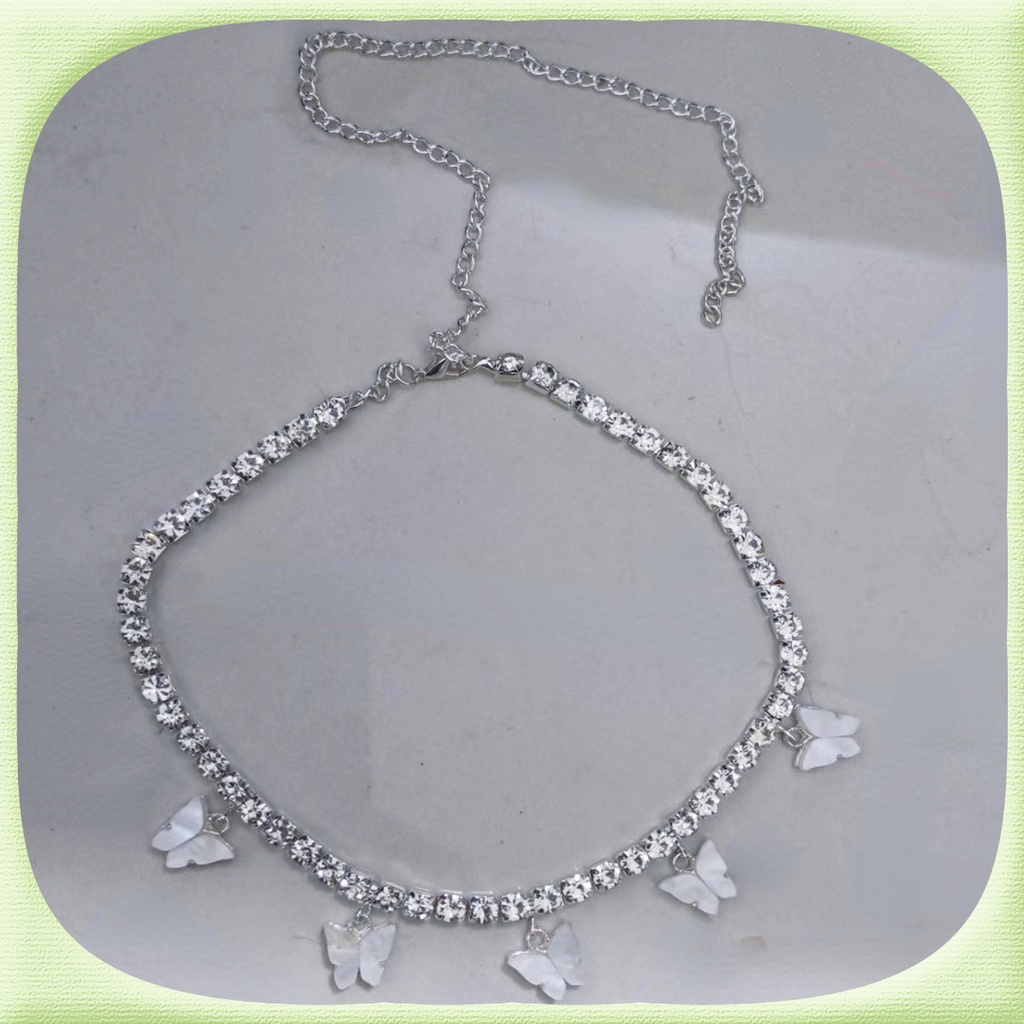 Vòng cổ Trang Sức Mặt Hình Bướm Đính Đá Thời Trang