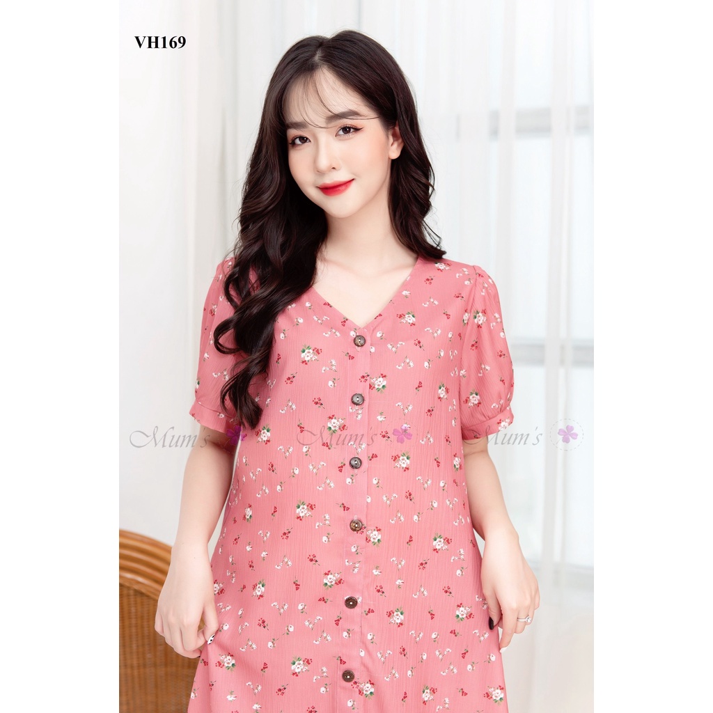 ĐẦM BẦU CÔNG SỞ MUM'S SHOP  FREESHIP  Váy bầu xinh mùa hè tăm hồng hoa nhí cổ vuông