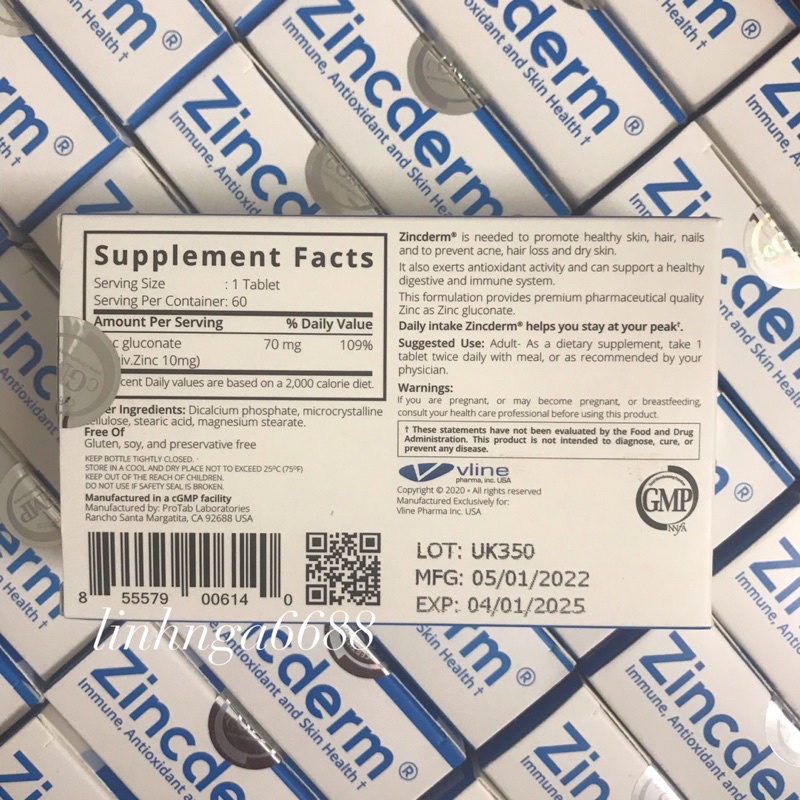 ZinCderm - hỗ trợ làm đẹp da, tóc