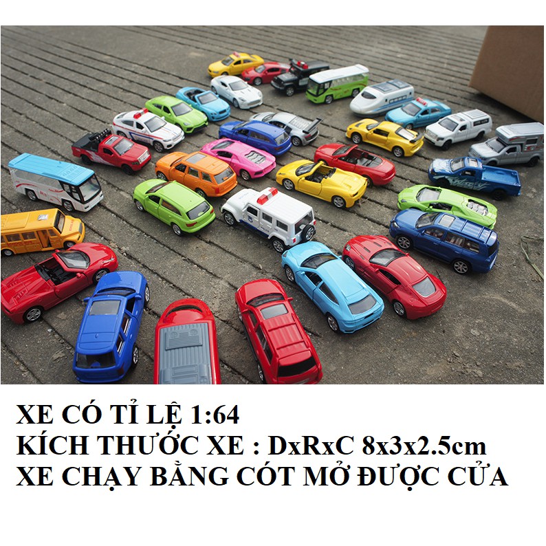 Xe ô tô cảnh sát mini bộ 5 chiếc bằng sắt tỉ lệ 1:64 xe chạy bằng cót