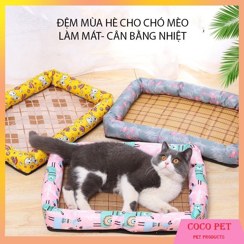 [Mã PET20K giảm 20K đơn 250K] Đệm Nằm Mùa Hè - Thảm Chiếu Điều Hòa Cho Chó Mèo Chống Nóng, Thoáng Mát