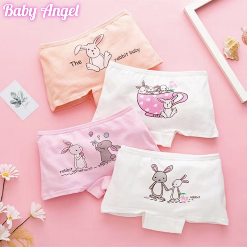 Quần chip đùi cotton, Quần chip đùi cho bé  hình cô bé nhiều màu sắc co giãn và thấm hút tốt