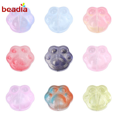 Phụ kiện trang sức BEADIA hình dấu chân gấu nhiều màu sắc dễ thương