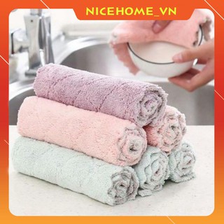 5 Khăn Lau Bếp Đa Năng 2 Mặt Siêu Thấm