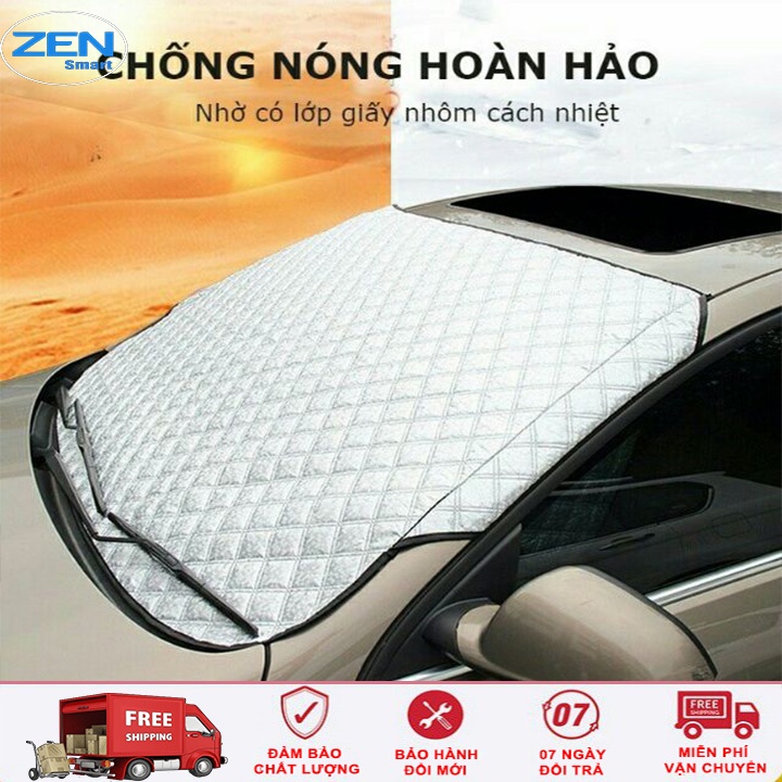 Bạt Phủ Kính Lái Ô Tô Cao Cấp, Bạt Che Nắng Ô Tô Tráng Bạc Cách Nhiệt 3 Lớp - Tránh Tia UV, Bảo Vệ Nội Thất Xe