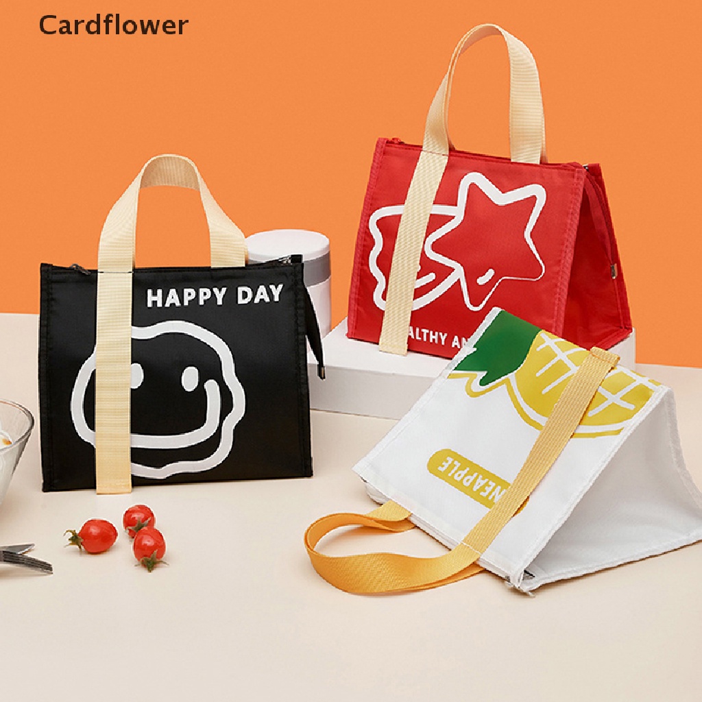 &lt; Cardflower &gt; Túi Đựng Hộp Cơm Trưa Giữ Nhiệt Dày Dặn Chống Thấm Nước Họa Tiết Hoạt Hình Cho Bé