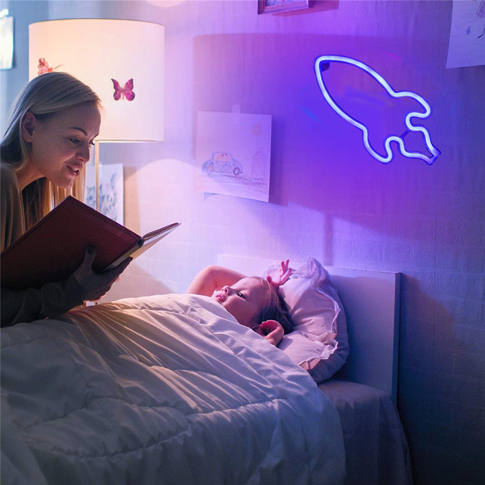 Đèn Led Neon Hình Tên Lửa Trang Trí