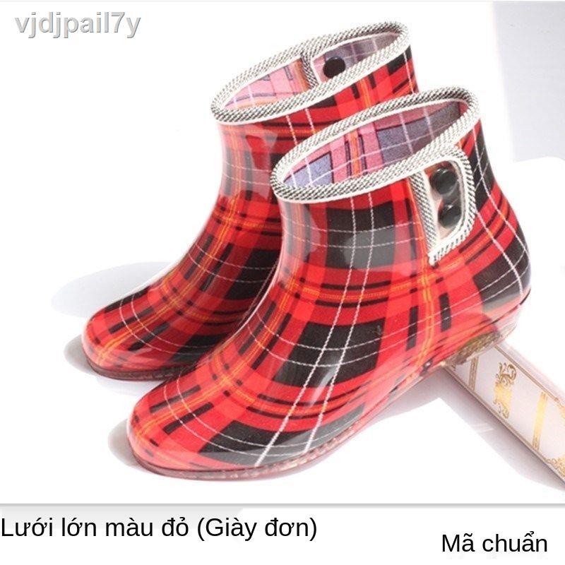 Giày đi ngày mưa, cao su công sở, cổ kép mũi ngắn miệng cạn nắng chống trơn trượt nước, thời trang nữ nước hà