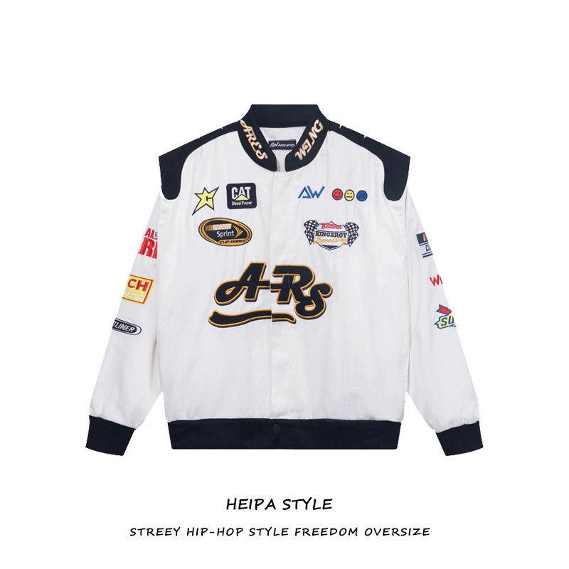 Áo Khoác Bóng Chày Dáng Rộng Thêu Họa Tiết Độc Đáo Phong Cách Đường Phố Thời Trang Mùa Đông Cá Tính Cho Nam Và Nữ
