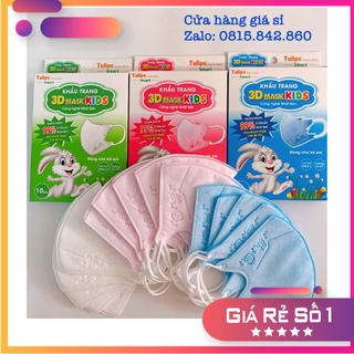 Combo [2 hộp-20 cái] Khẩu trang trẻ em - 3D Smart Kid Tulips Công nghệ Nhật Bản