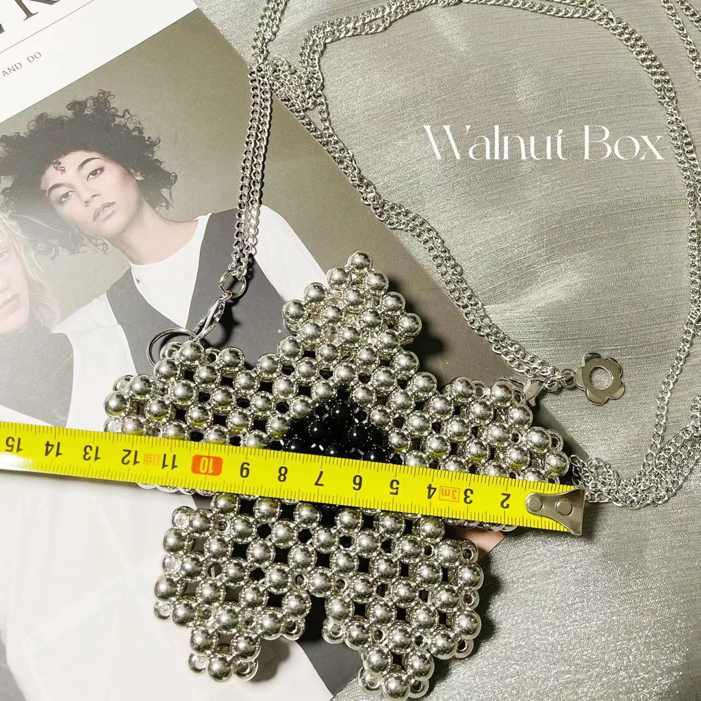 Dây Đeo Túi Xách Hai Lớp Đính Hạt Thủ Công Hình Hoa