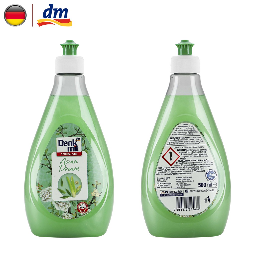 Nước rửa chén bát hương hoa tự nhiên Denkmit Asian Dream 500ml nhập khẩu từ Đức
