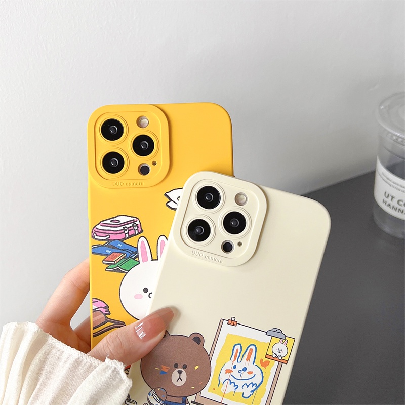 LINE FRIENDS Ốp Điện Thoại Silicon Mềm In Hình Gấu Nâu Cho iPhone 13/13 Pro Max/13 Pro/12 Pro Max/12/12 Pro/11/11 Pro Max/X/XS Max/XR/7/8 Plus