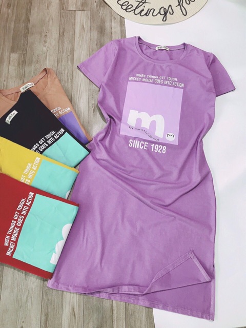 Đầm THUN THÁI in - xẻ tà (bao chất đẹp) | BigBuy360 - bigbuy360.vn