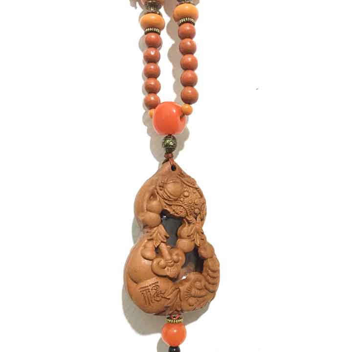 Dây Treo Trang Trí Cho Ô Tô Phong Thủy-May Mắn-Tài Lộc - Hồ Lô Gỗ