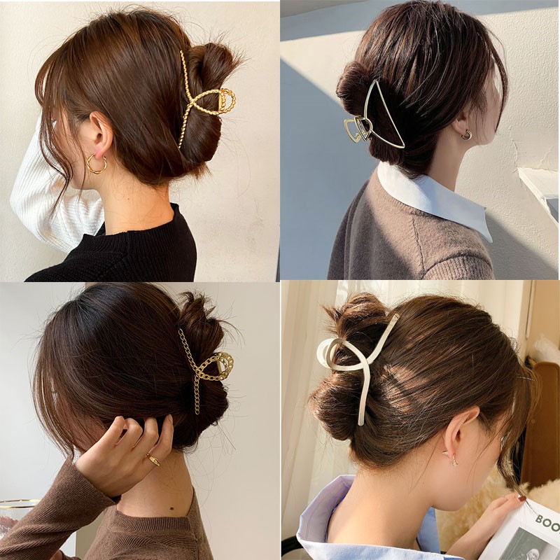 Kẹp Tóc Kim Loại Cỡ Lớn Thời Trang Dành Cho Nữ