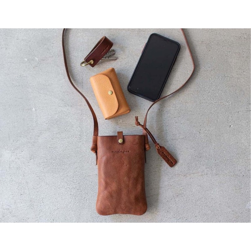Túi đeo chéo da mini TEE LEATHER, túi da thật siêu bền, thiết kế tối giản, nhỏ gọn đựng điện thoại tiện dụng
