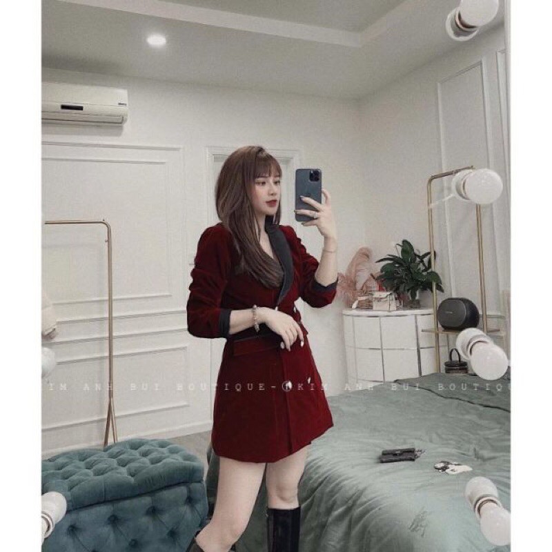 Áo vest nhung blazers không kèm đai | BigBuy360 - bigbuy360.vn