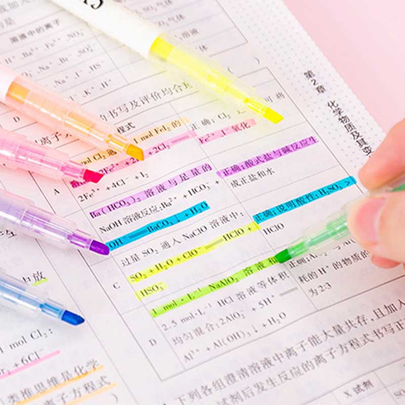 Bút highlight đánh dấu, dạ quang nhớ dòng 2 đầu, nhiều màu phù hợp cho học sinh văn phòng tiện dụng nhanh khô - Vinbuy