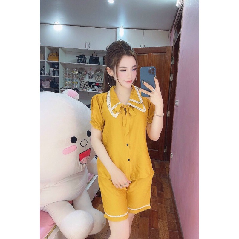 Bộ Đũi Cộc Thời Trang Mặc Nhà Chất Thoáng Mát Thấm Hút Mồ Hôi, Hàng free Size (ảnh thật shop tự chụp)