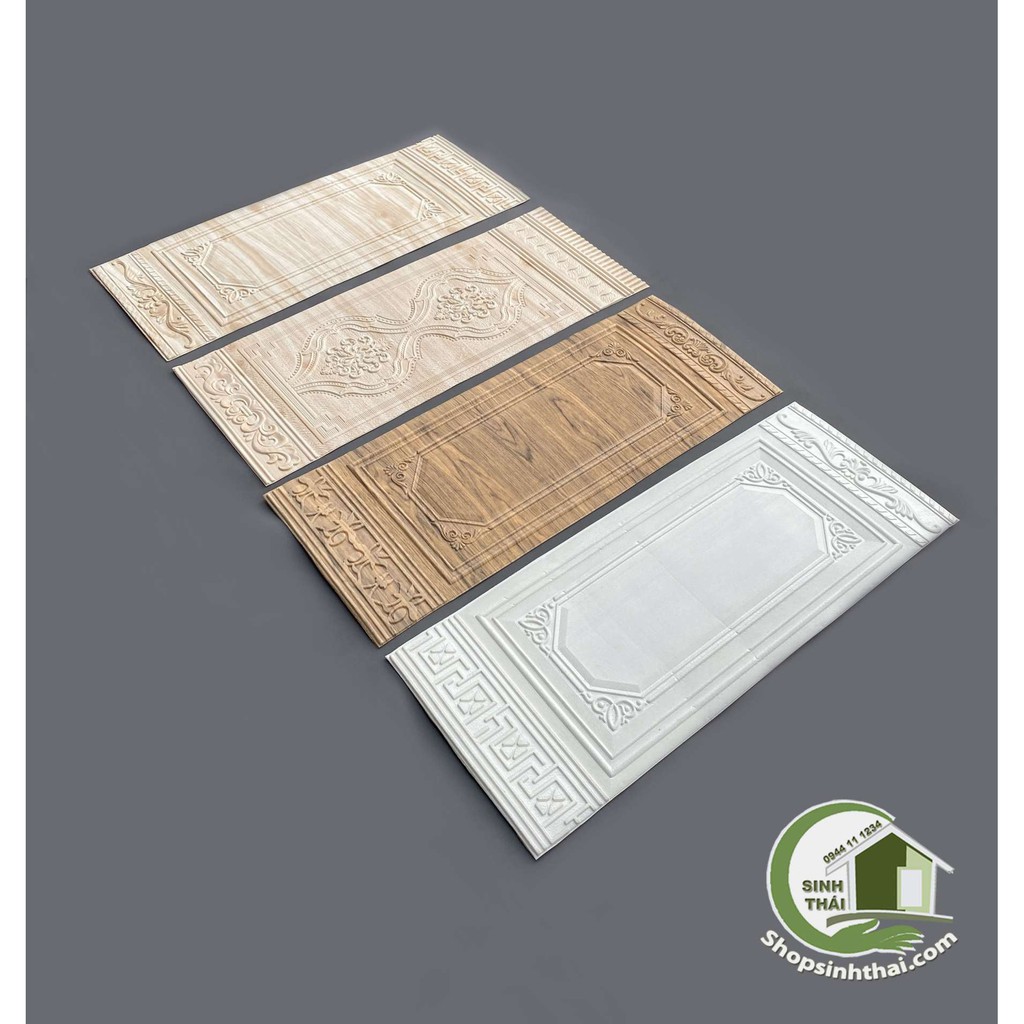 Xốp dán tường giả gỗ màu trắng - xốp dán chân tường