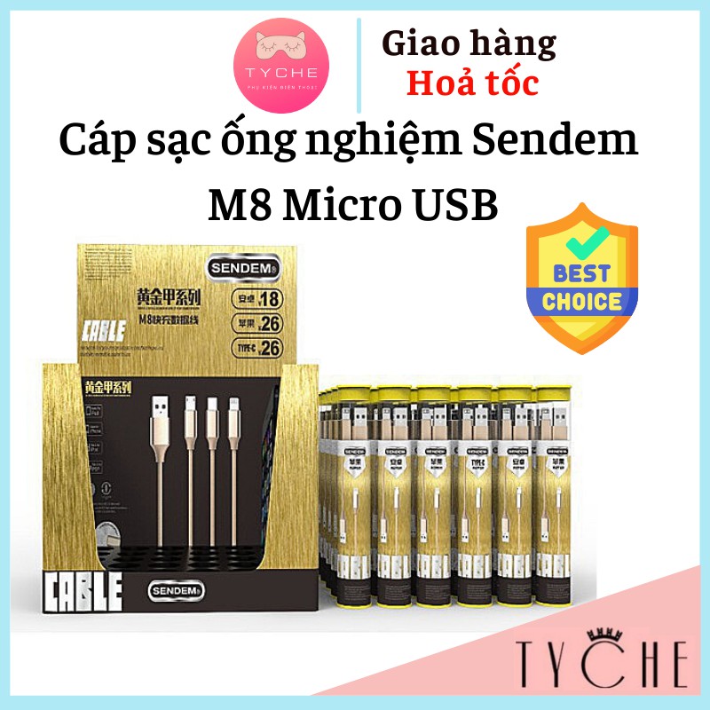 CÁP SẠC ỐNG NGHIỆM Sendem M8 Micro USB - DÀI 1M - CÁP ANDROID