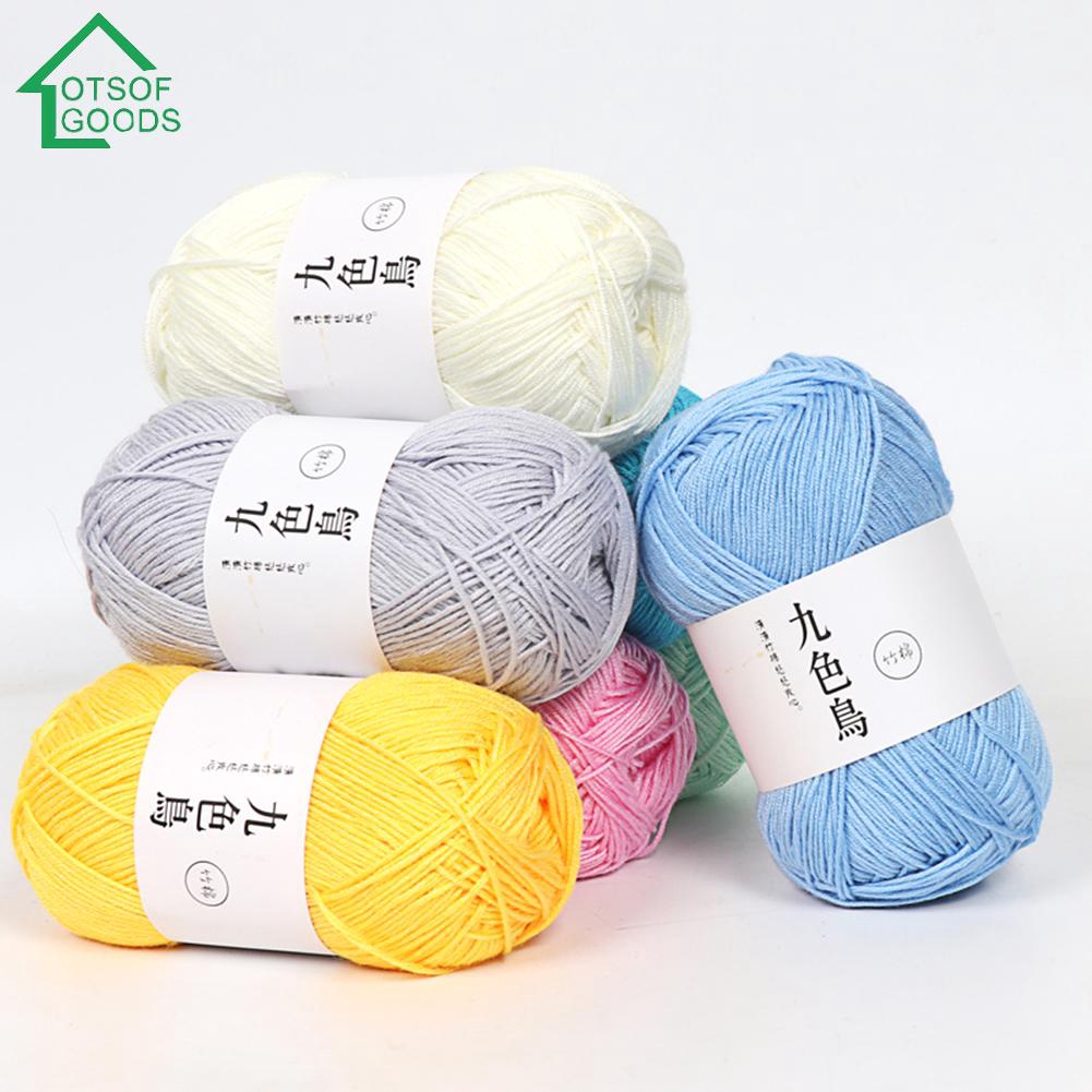 Cuộn len sợi tre cotton bện sáu dây chất lượng cao dùng đan thêu áo sweater mũ len cho bé