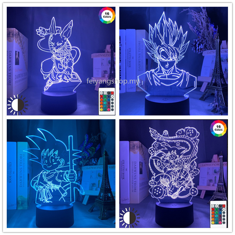Đèn LED 3D 16 màu hình Dragon Ball SonGohan Kakarotto Vegeta