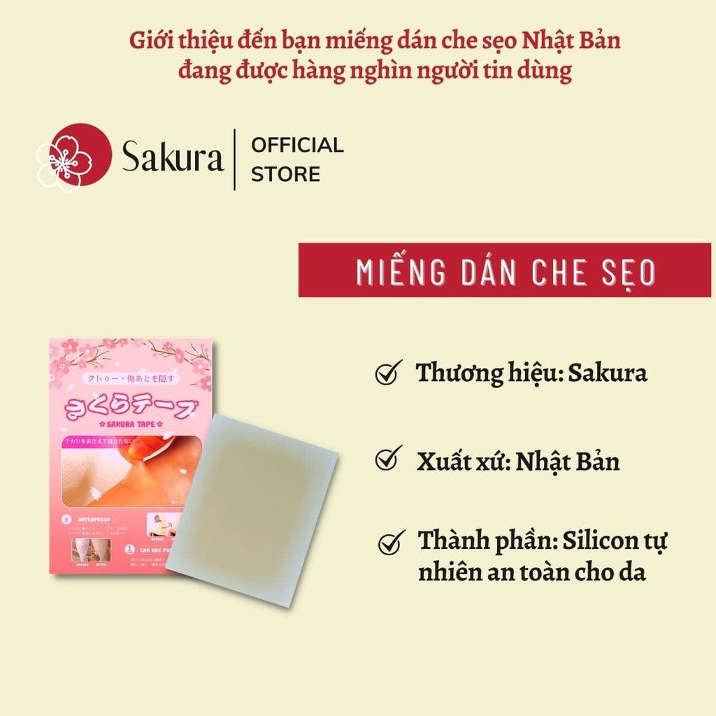 Miếng dán che nốt ruồi che sẹo mụn Sakura 1,5cm che khuyết điểm tiệp màu da, chống nước 3-5 ngày