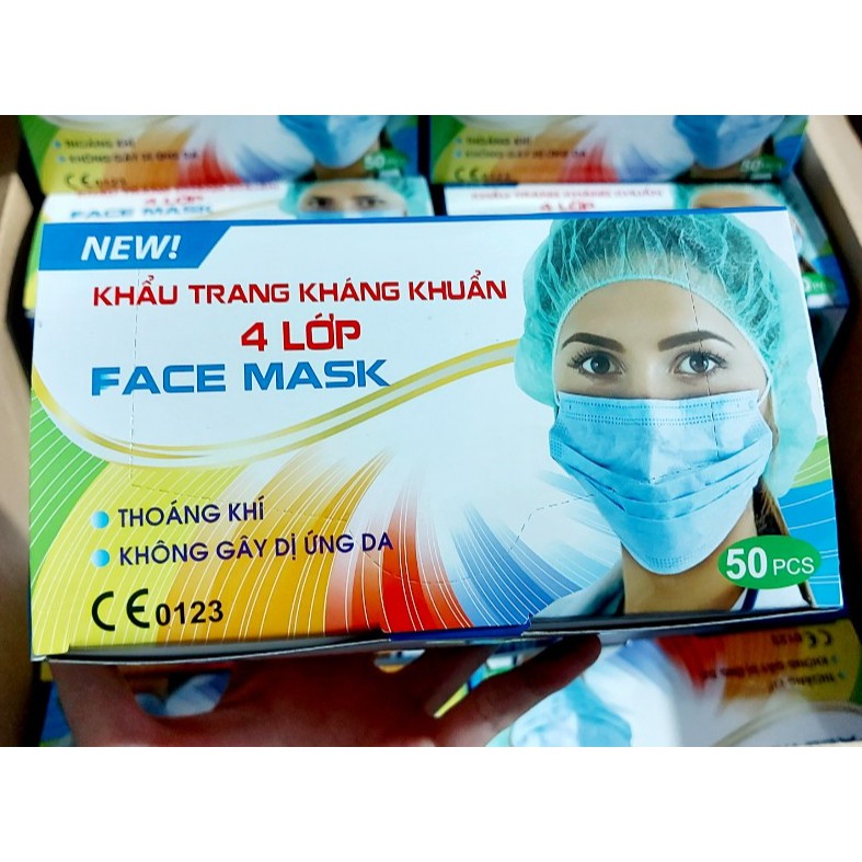 Khẩu trang 4 lớp face mask (hộp 50 cái)