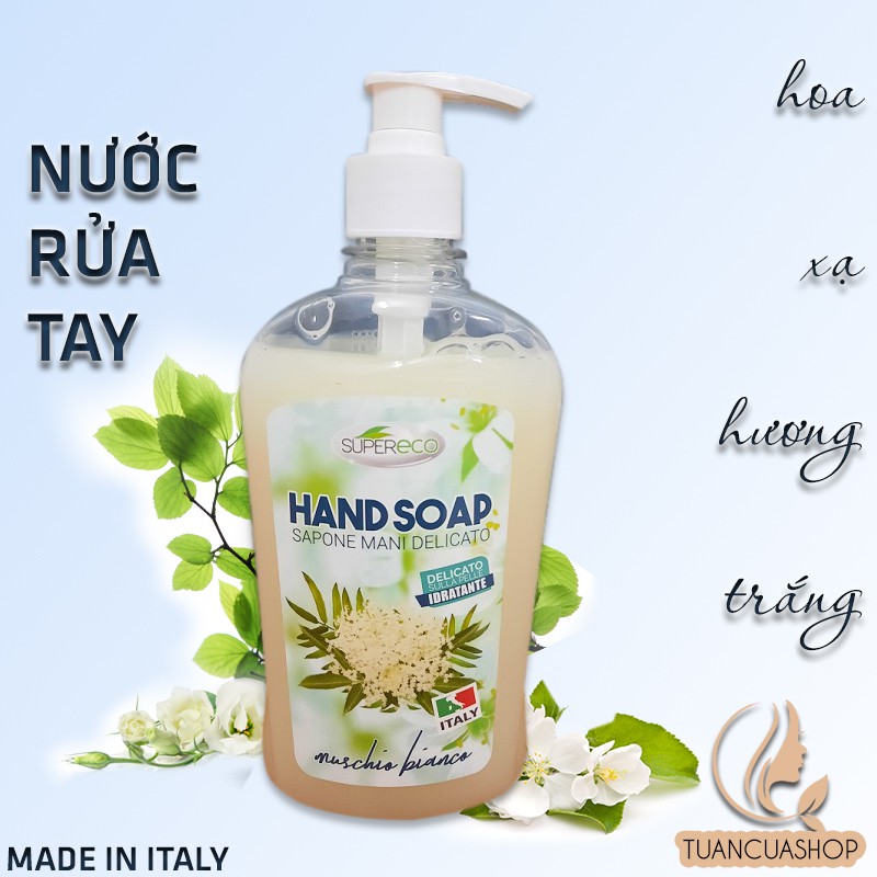 Nước rửa tay tinh chất hoa xạ hương trắng nhập khẩu trực tiếp từ Italy chai 500ml