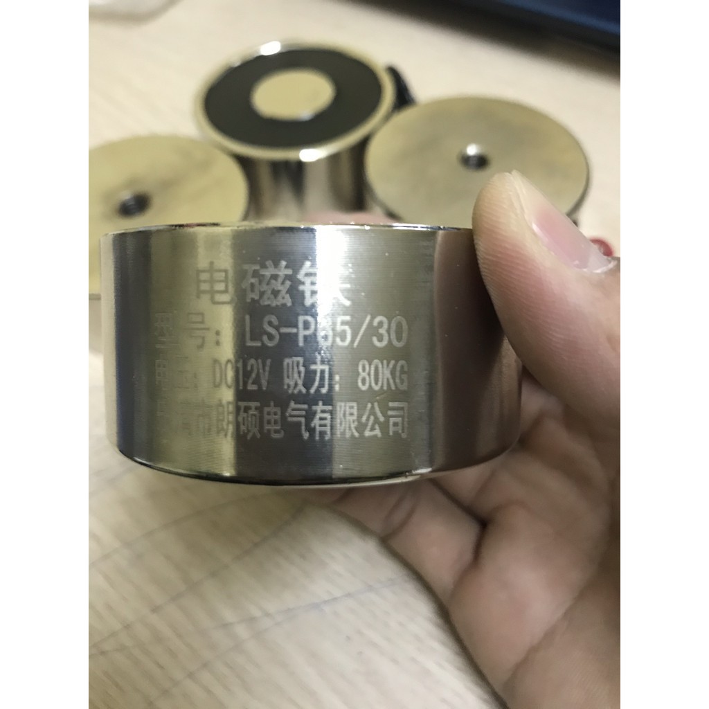 [Xả Kho Giá Xưởng] NAM CHÂM ĐIỆN LS-P80/38 12V/24V  100KG, loại nam châm sử dụng điện để nâng cẩu hàng hoá.
