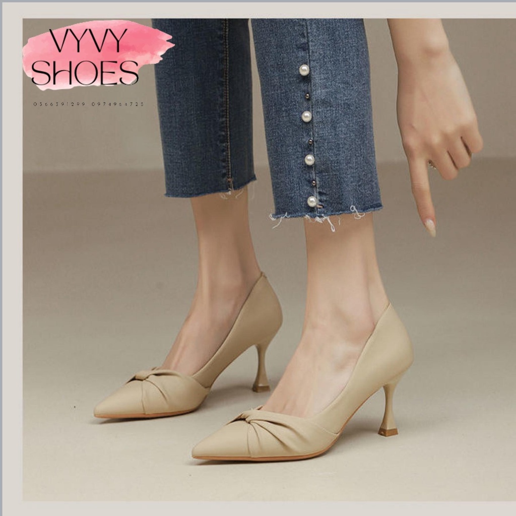 MÃ  GIÀY CAO GÓT CAO CẤP GÓT NHỌN CAO 7P SANG CHẢNH FULLBOX da xoắn VYVYSHOES-169