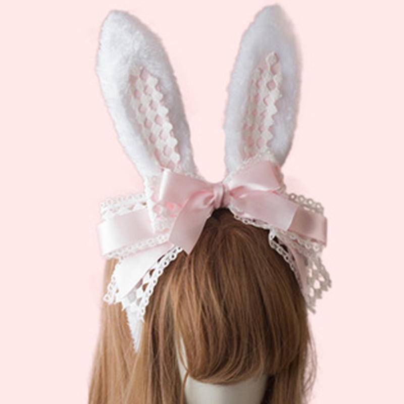 Băng Đô Tai Thỏ Bằng Lông Nhung Dễ Thương Xinh Xắn Dành Cho Nữ