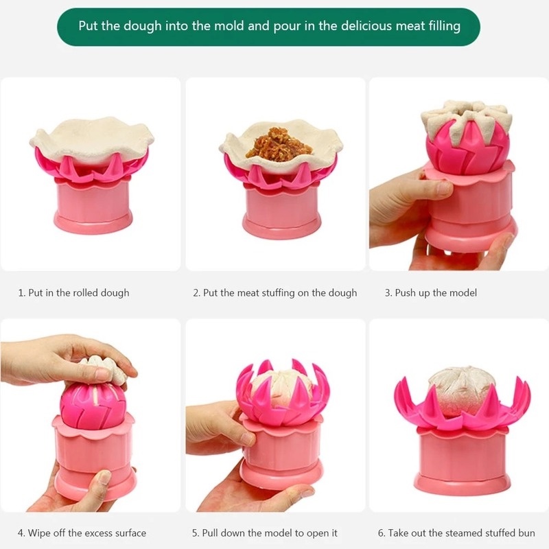 Khuôn Nhựa Làm Bánh Bao Trung Quốc Sáng Tạo 2 Kiểu Dáng Màu Sắc Ngẫu Nhiên Cho Nhà Bếp