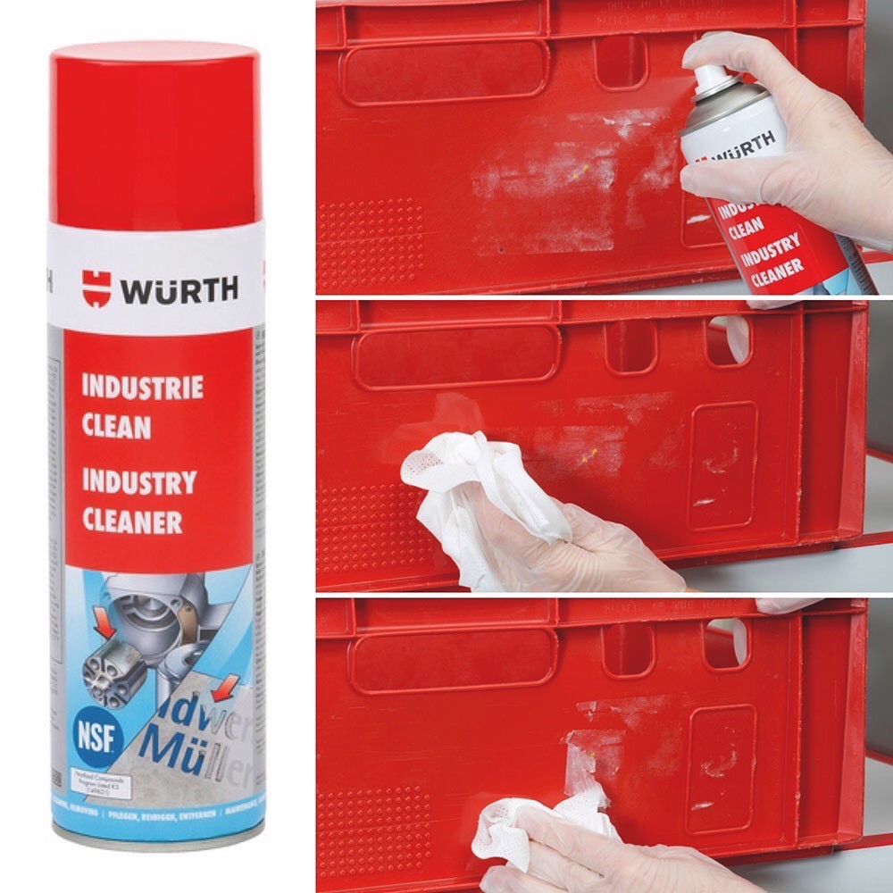 Tẩy keo dán decal, keo băng dính Wurth Industry Cleaner 500ml chamsocxestore