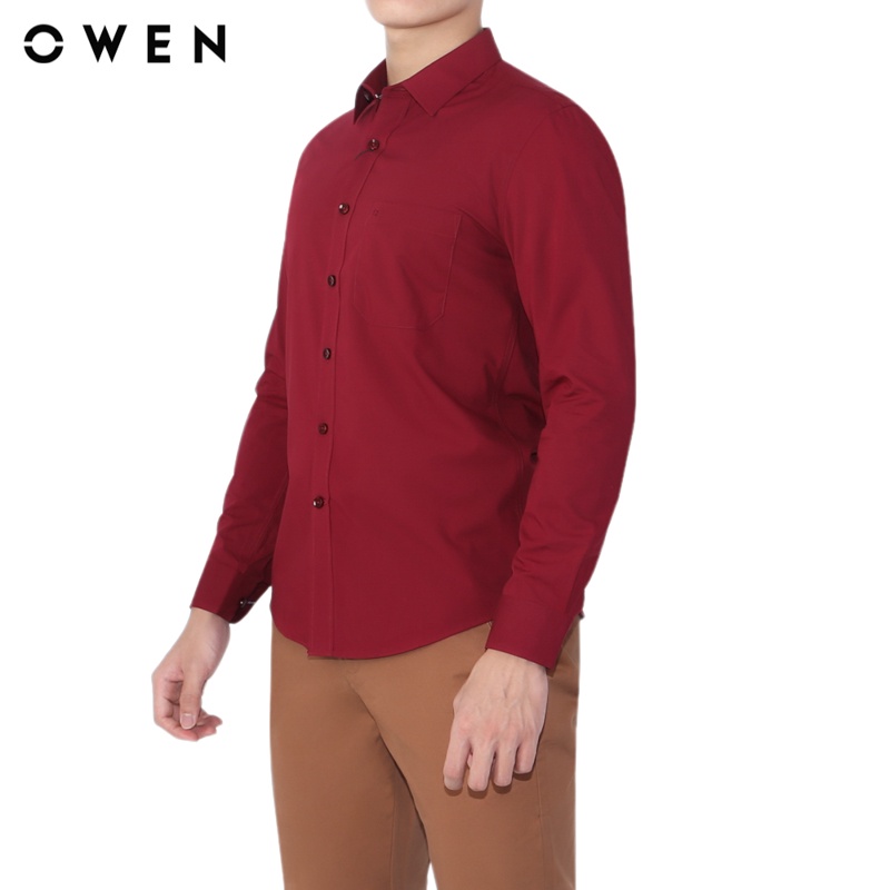 Áo sơ mi dài tay nam Owen Bamboo Regular Fit Đỏ - AR80791D