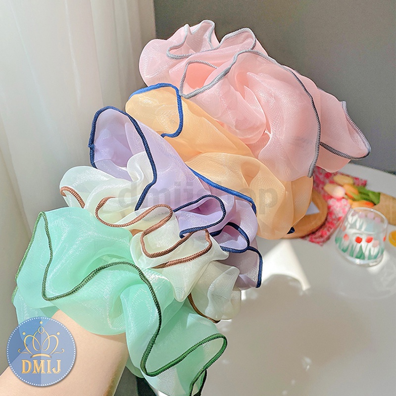 Cột tóc vải scrunchies loại to họa tiết đơn giản dây buộc tóc scrunchies đáng yêu