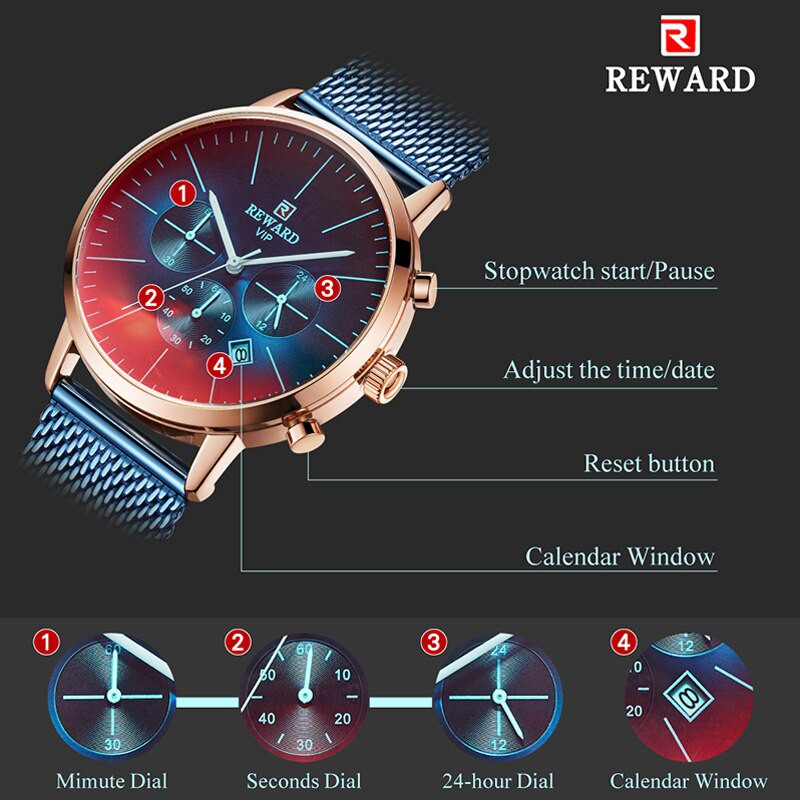 Đồng Hồ Nam Dây Thép Reward KT82004 Chính Hãng 2022 NEW Bảo Hành 12 Tháng Top Brand Luxury II Made in HongKong | BigBuy360 - bigbuy360.vn