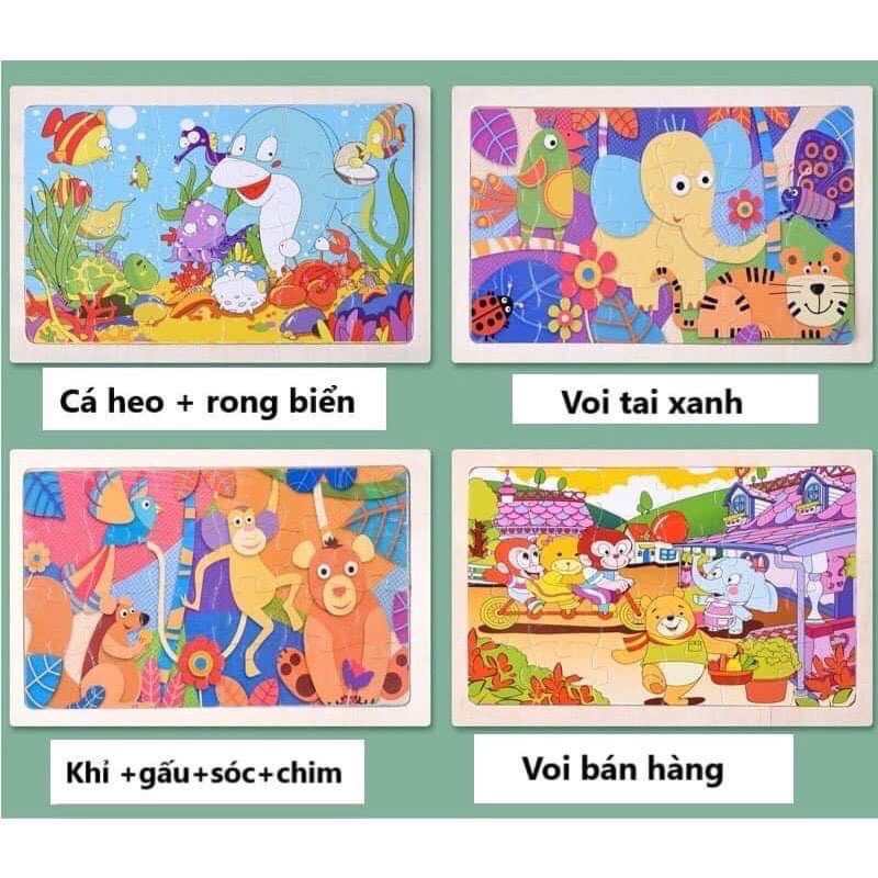 Bộ tranh xếp hình gỗ 2D Baostore đồ chơi giáo dục, giải trí nhiều chủ đề cho bé
