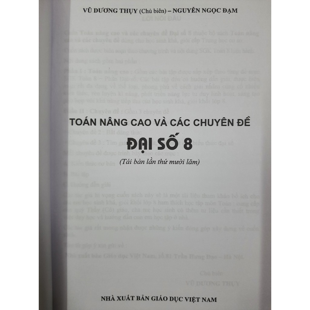 Sách - Toán nâng cao & Các chuyên đề Đại số 8