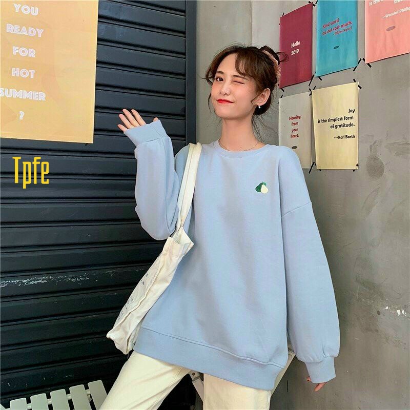 [ VIDEO THẬT ] Áo sweater unisex form rộng nỉ Trái Cây nam nữ ulzzang Wind thu đông