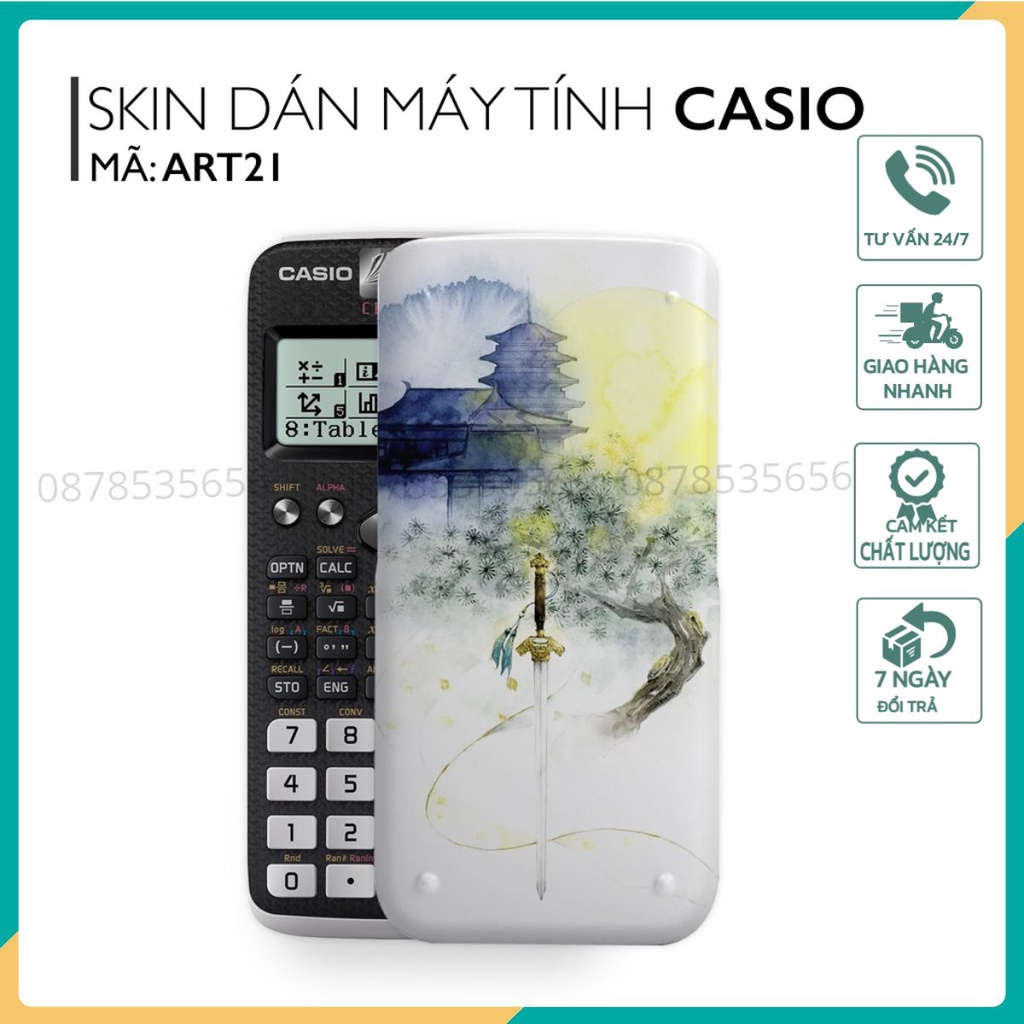 Miếng Decal dán máy tính cầm tay CASIO 570/ CASIO 580/ VINACAL In Hình Art Bộ 5- artb5