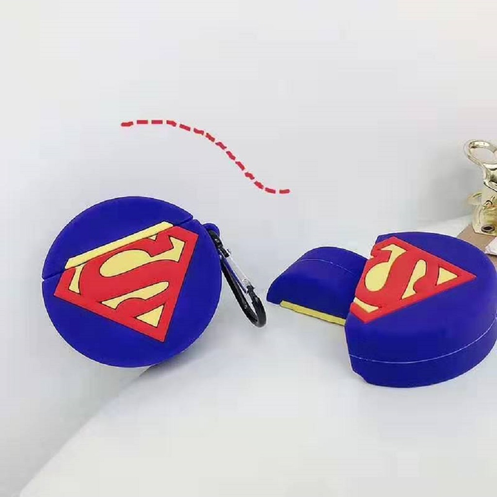 VỎ BỌC AIRPODS LOGO SUPERMAN XANH Case Tai Nghe Không Dây Air-pods 1/ 2/ i12/ Pro