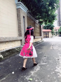 Sét áo dài cách tân kèm mấn đội đầu