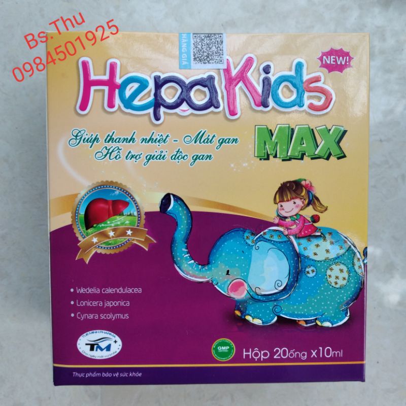 HEPAKIDS MAX hỗ trợ thanh nhiệt, mát gan cho trẻ hộp 20 ống 10ml